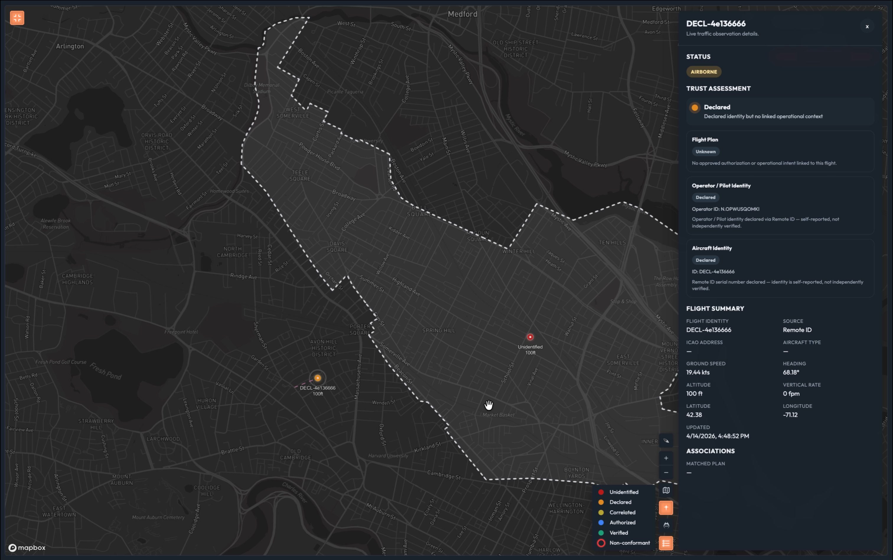 Layer 2 — Orange dot, Remote ID declared