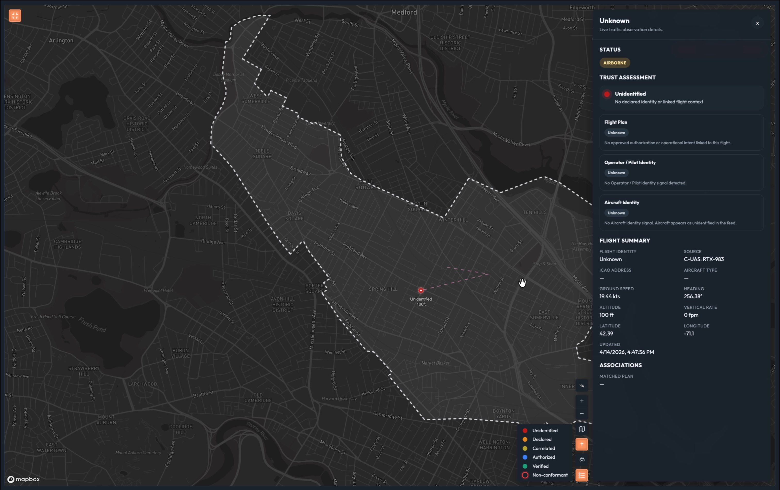 Layer 1 — Red dot, counter-UAS feed only