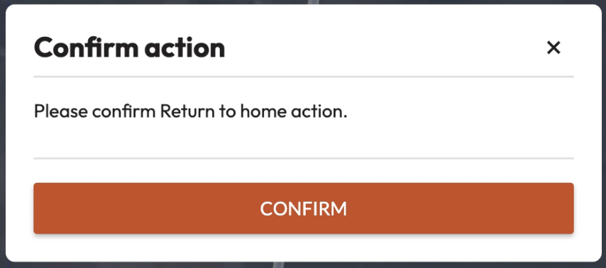 Return to Home Confirmation
