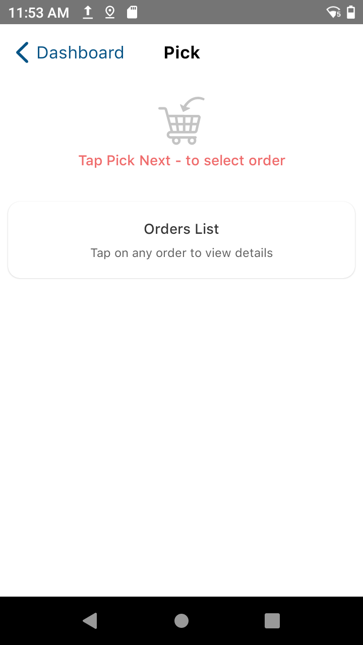 HubOps MCA Dashboard Button Pick Screen
